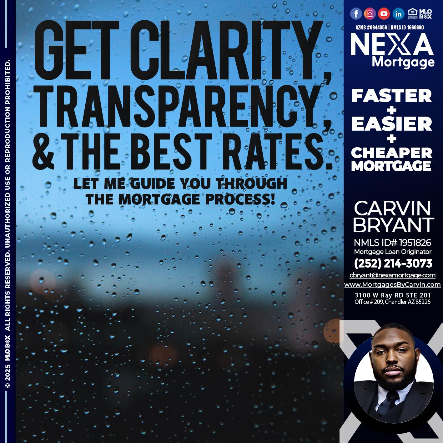GET CLARITY - Carvin Bryant -Mortgage Loan Originator