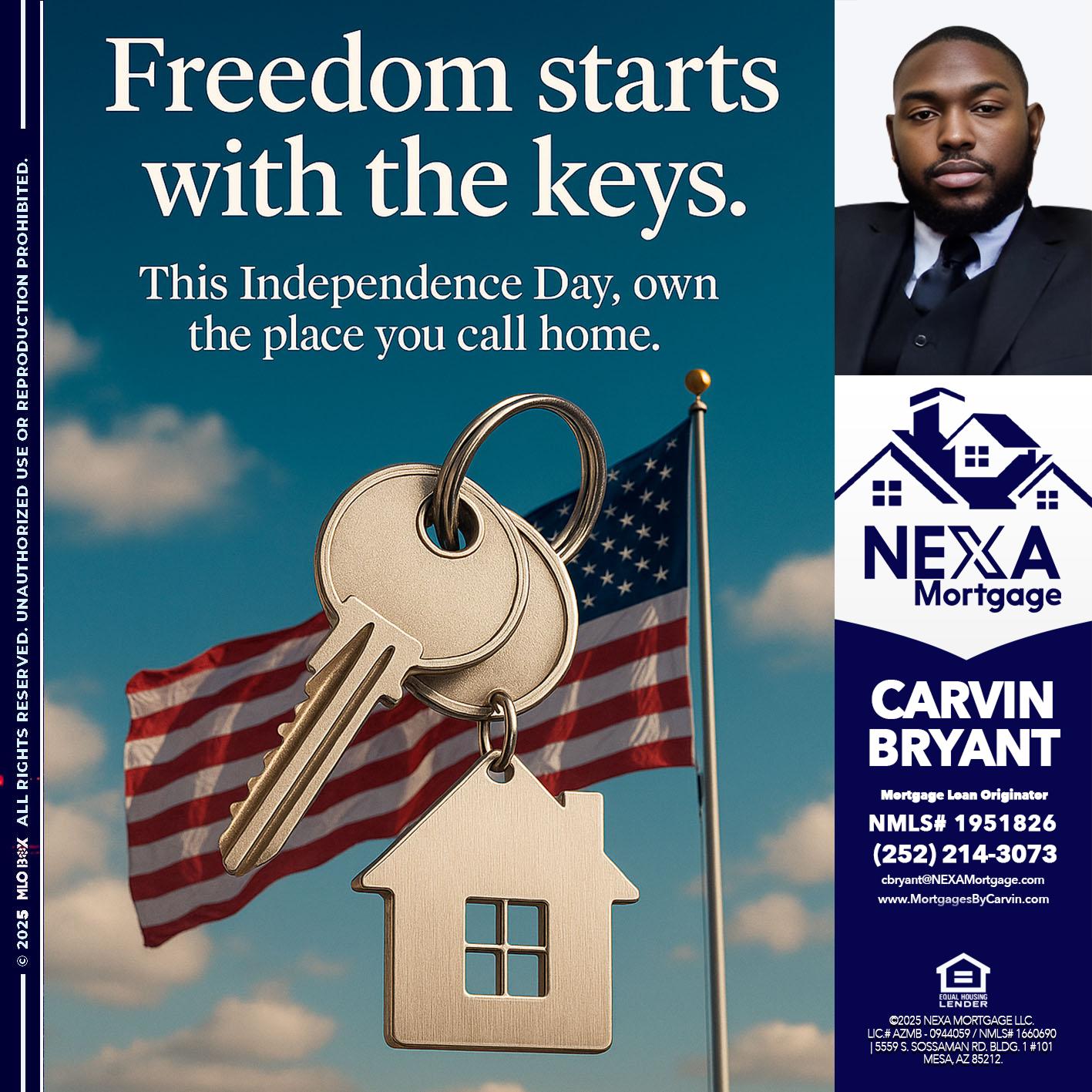 FREEDOM STARTS - Carvin Bryant -Mortgage Loan Originator
