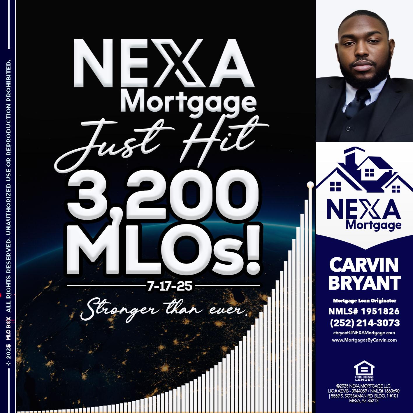 3200 MLOs - Carvin Bryant -Mortgage Loan Originator