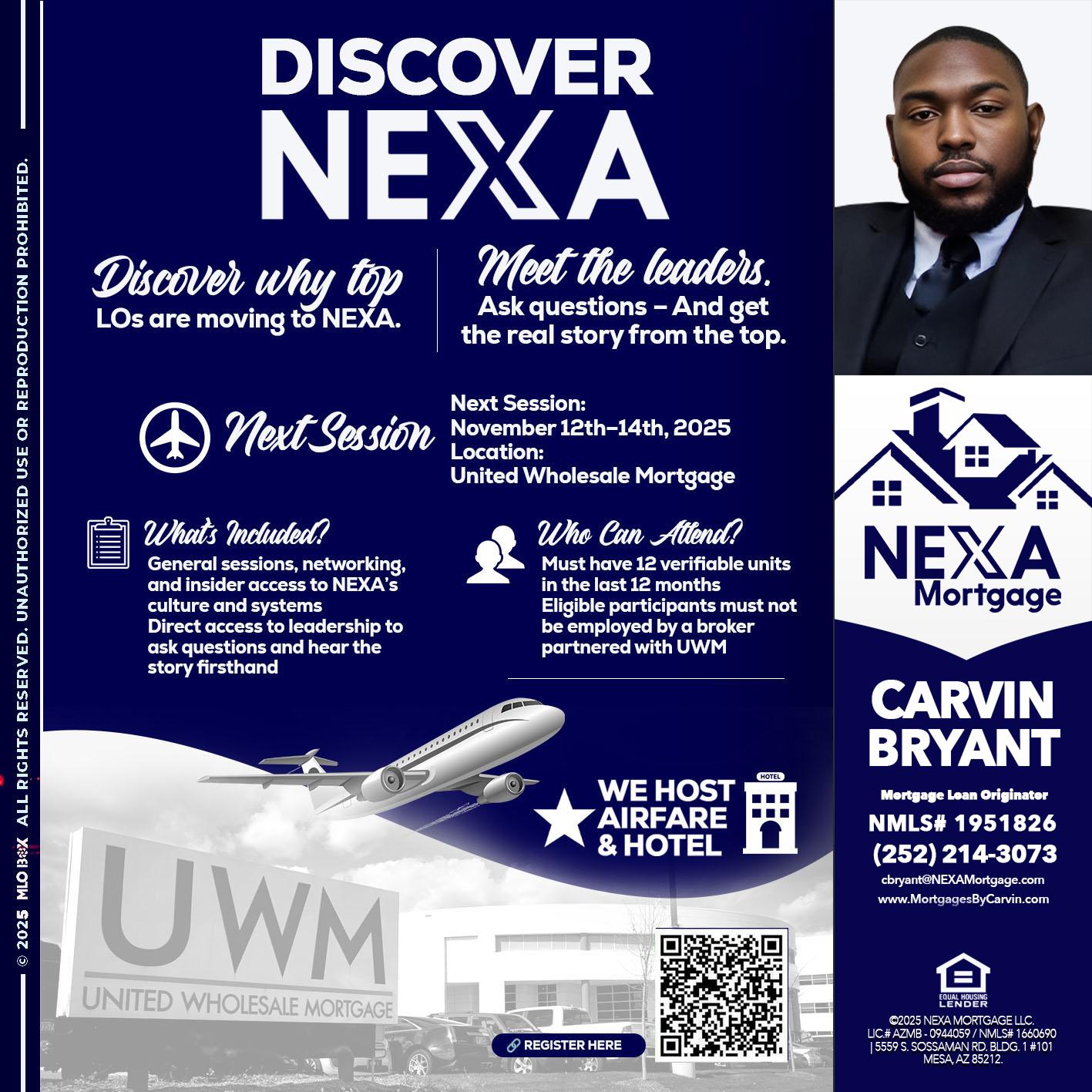 DISCOVER NEXA - Carvin Bryant -Mortgage Loan Originator