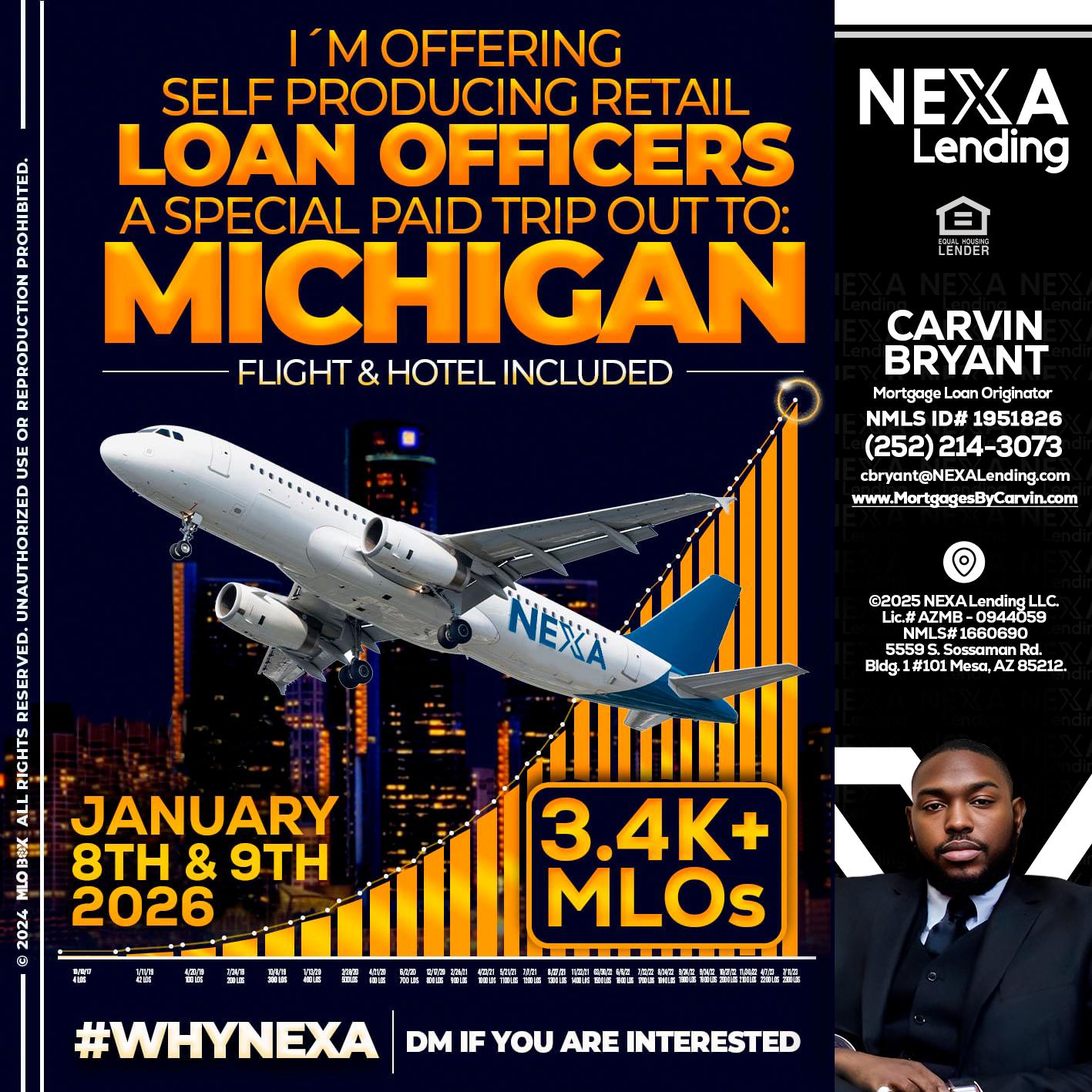 MICHIGAN TRIP - Carvin Bryant -Mortgage Loan Originator