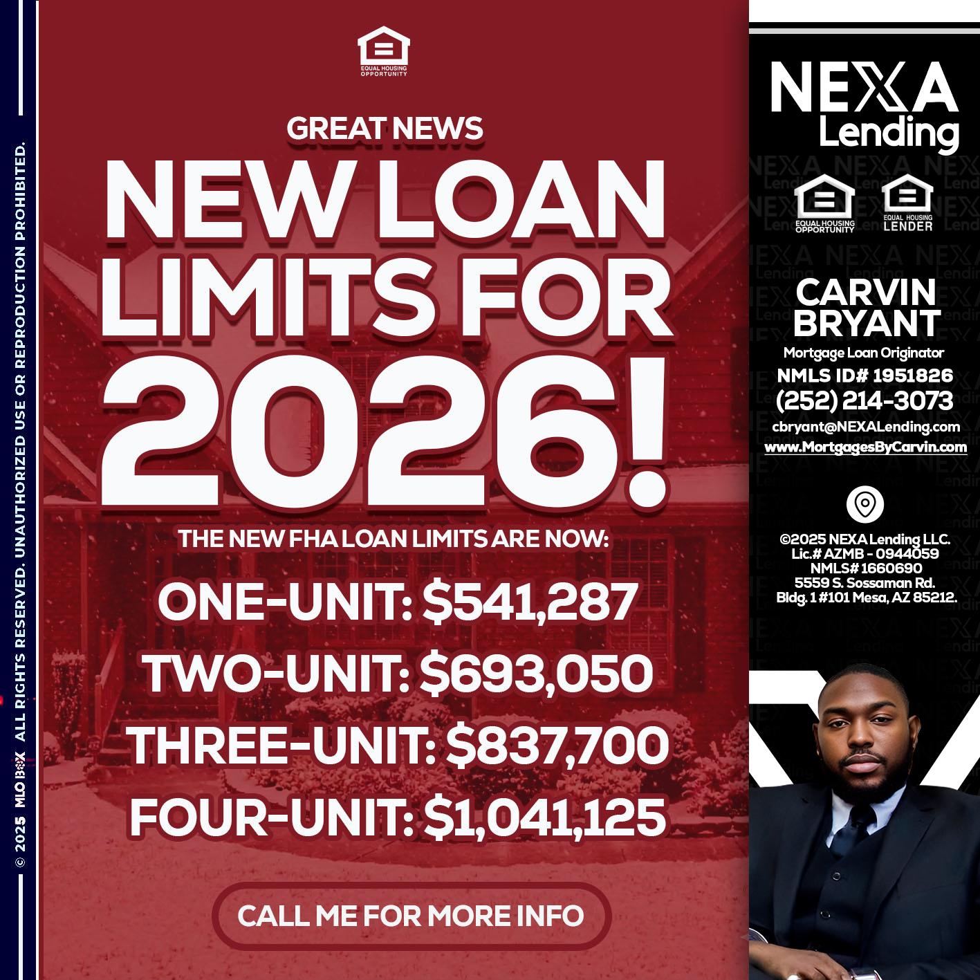 loan limits - Carvin Bryant -Mortgage Loan Originator