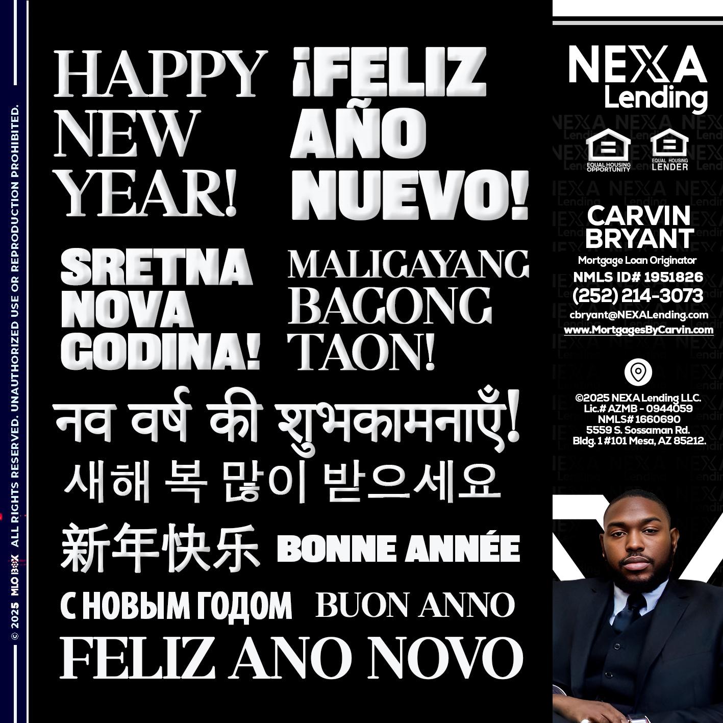 HAPPY NEW YEAR - Carvin Bryant -Mortgage Loan Originator