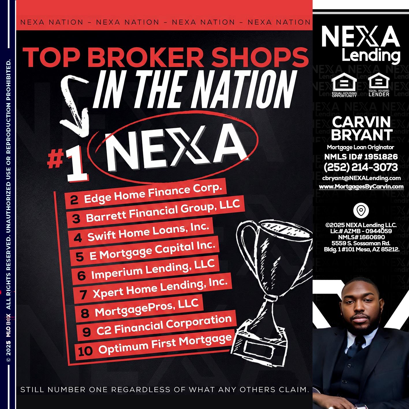 top broker - Carvin Bryant -Mortgage Loan Originator