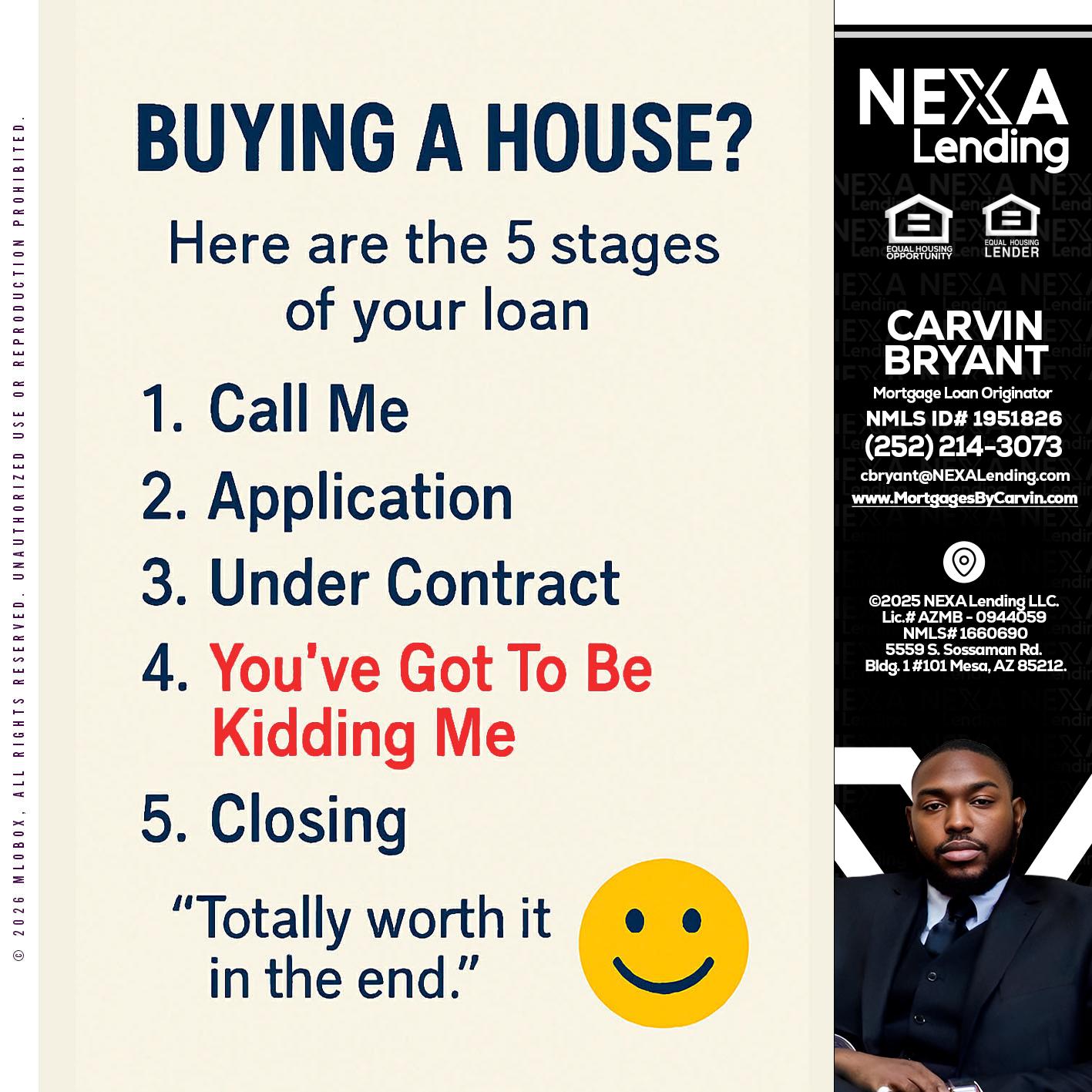 BUYING A HOUSE - Carvin Bryant -Mortgage Loan Originator