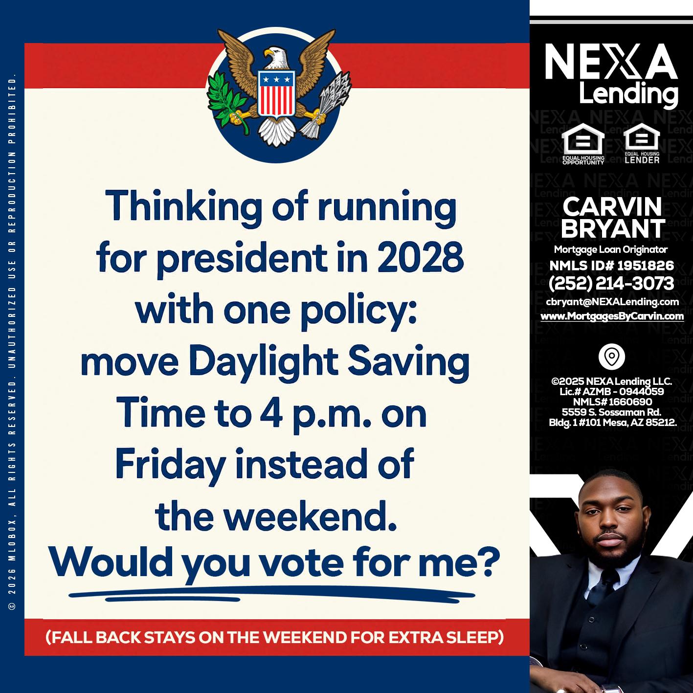 THINKING OF RUNING - Carvin Bryant -Mortgage Loan Originator