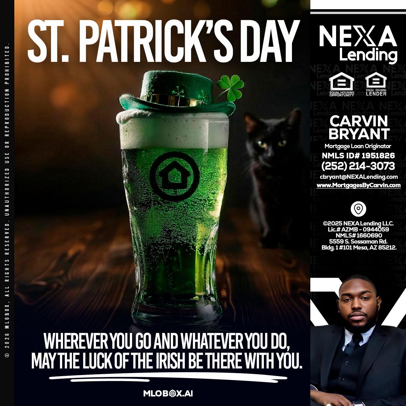 st. Patricks day - Carvin Bryant -Mortgage Loan Originator