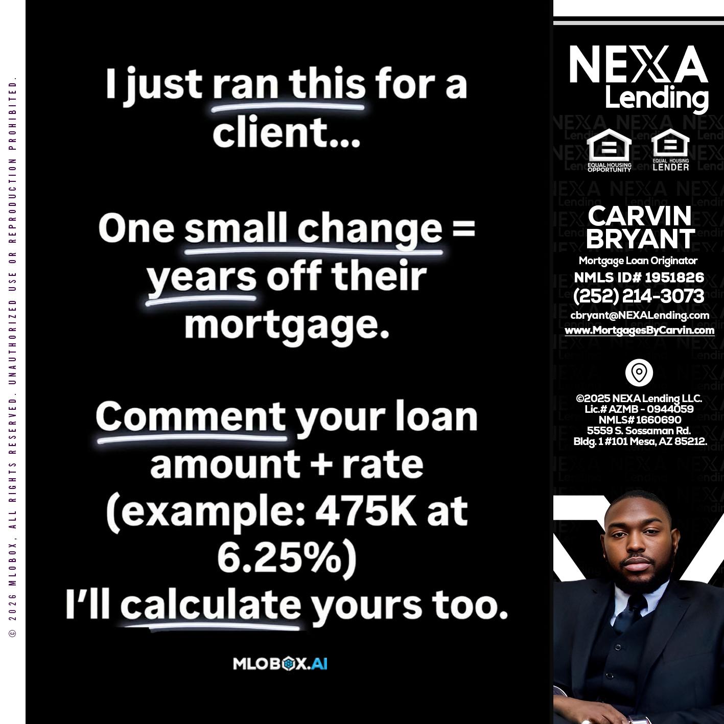 I JUST RAN - Carvin Bryant -Mortgage Loan Originator