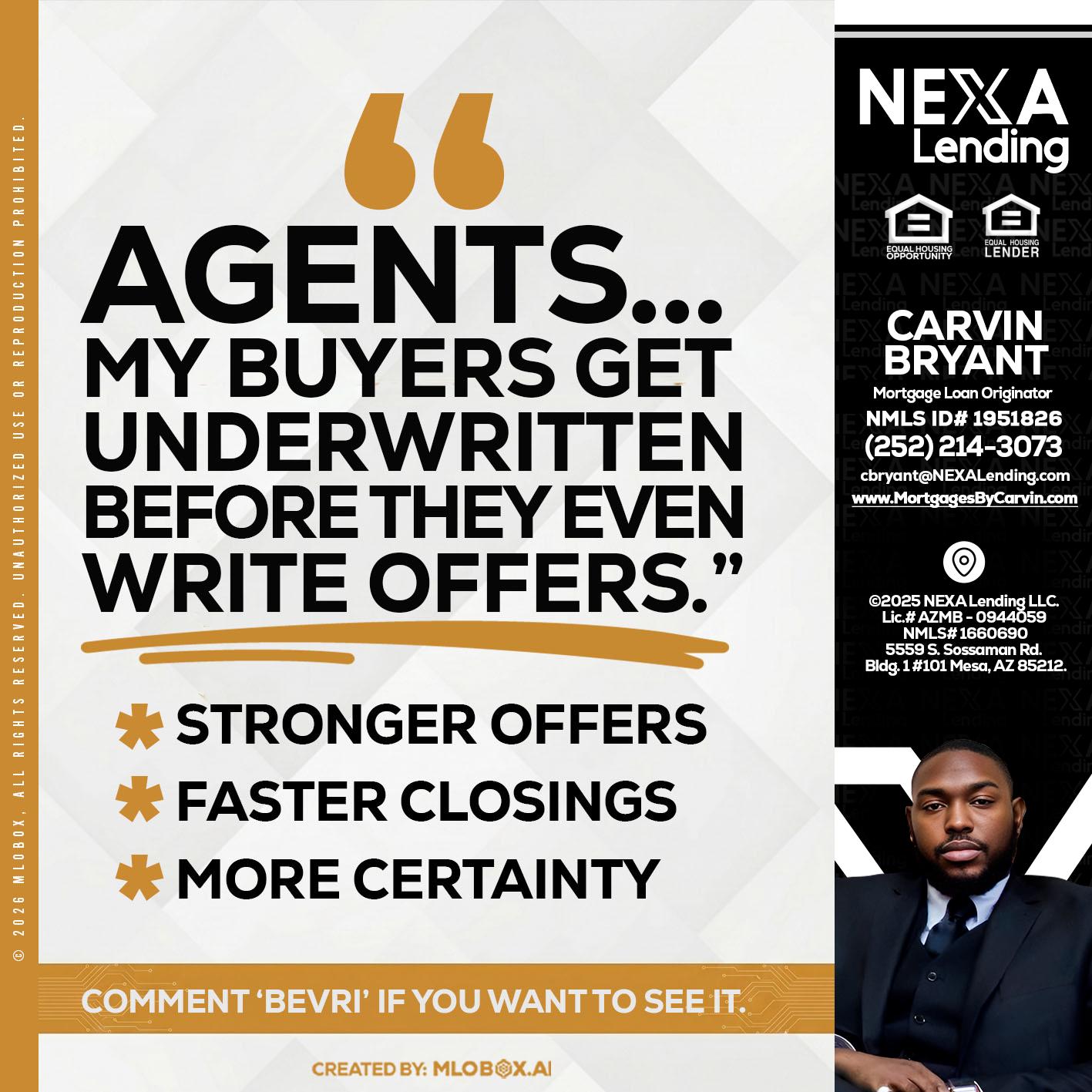 agents - Carvin Bryant -Mortgage Loan Originator