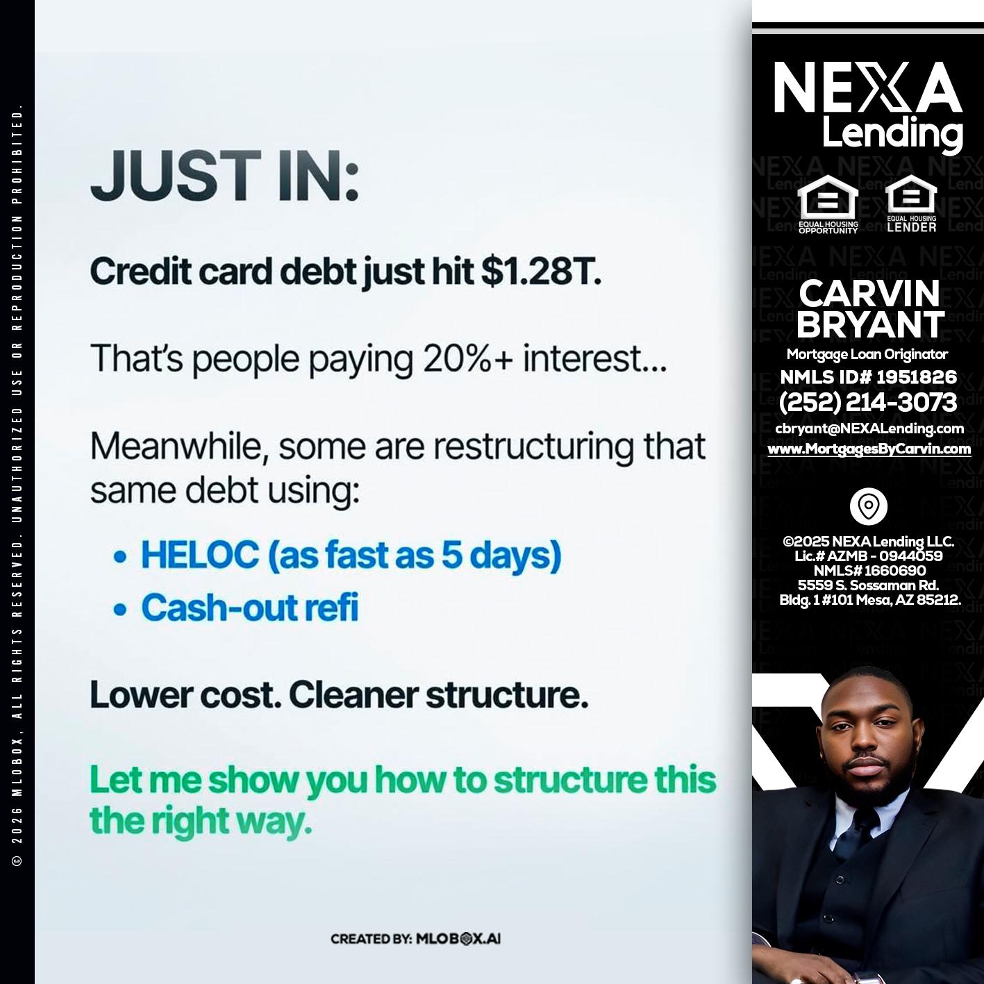 JUST IN - Carvin Bryant -Mortgage Loan Originator