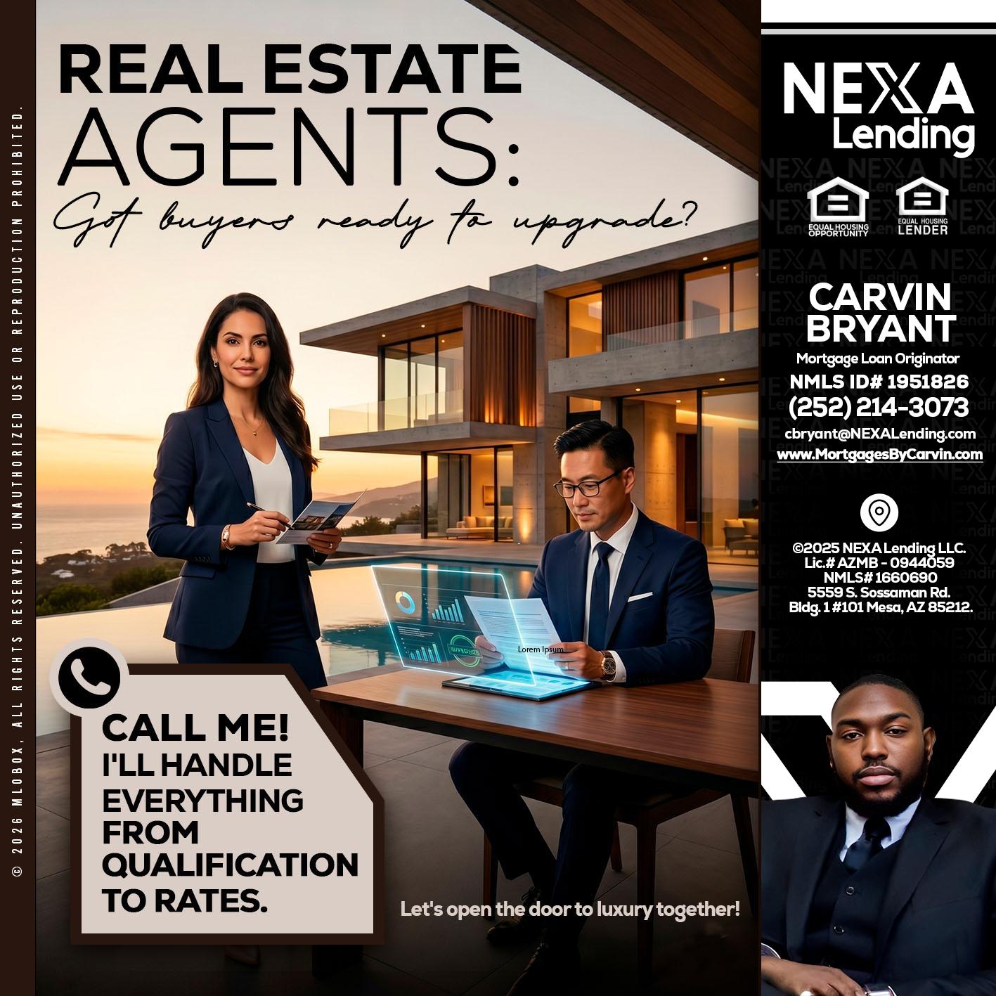 REAL ESTATE AGENTS - Carvin Bryant -Mortgage Loan Originator