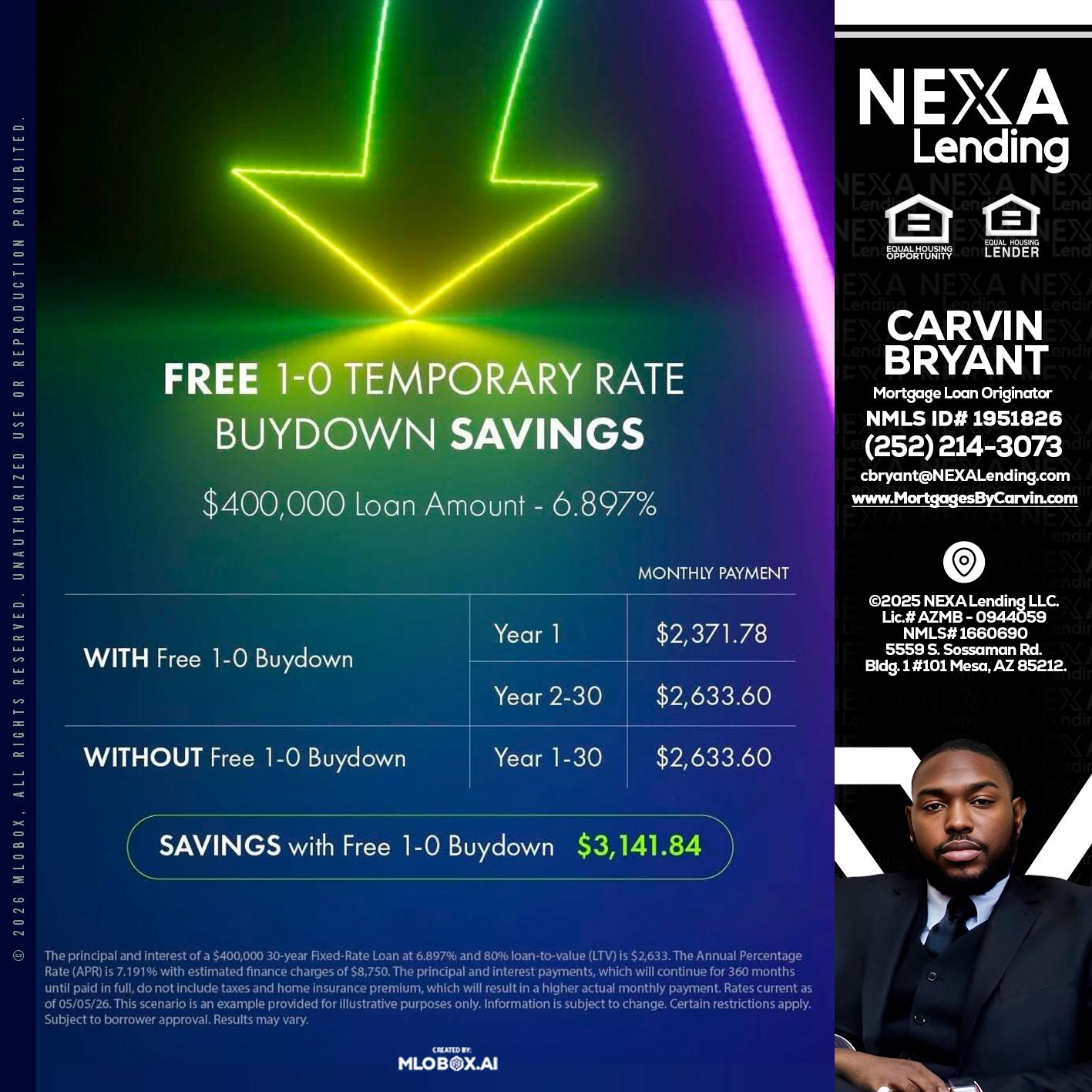 BUYDOWN - Carvin Bryant -Mortgage Loan Originator