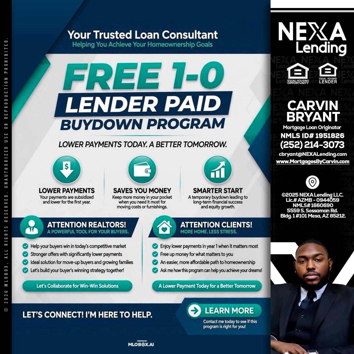FREE 1-0 - Carvin Bryant -Mortgage Loan Originator