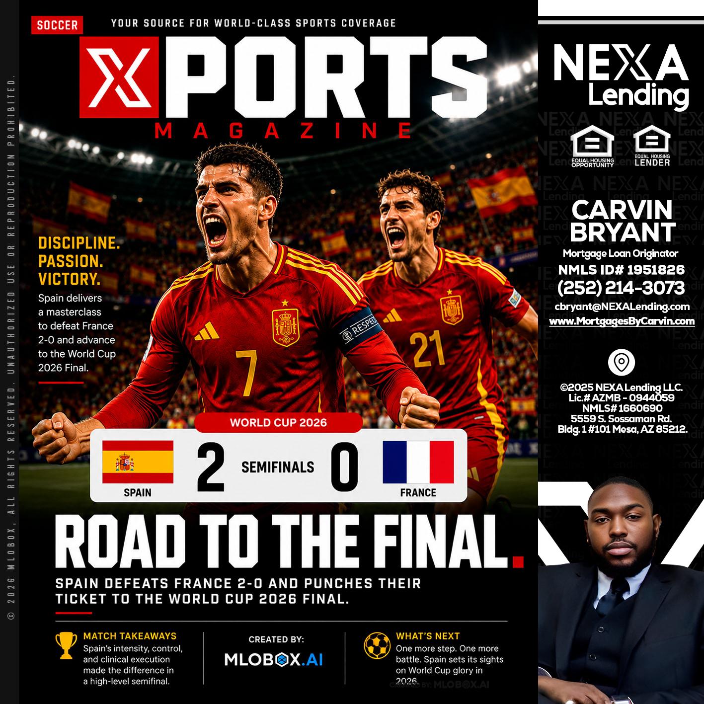 XPORTS WORLD CUP 2026 - Carvin Bryant -Mortgage Loan Originator