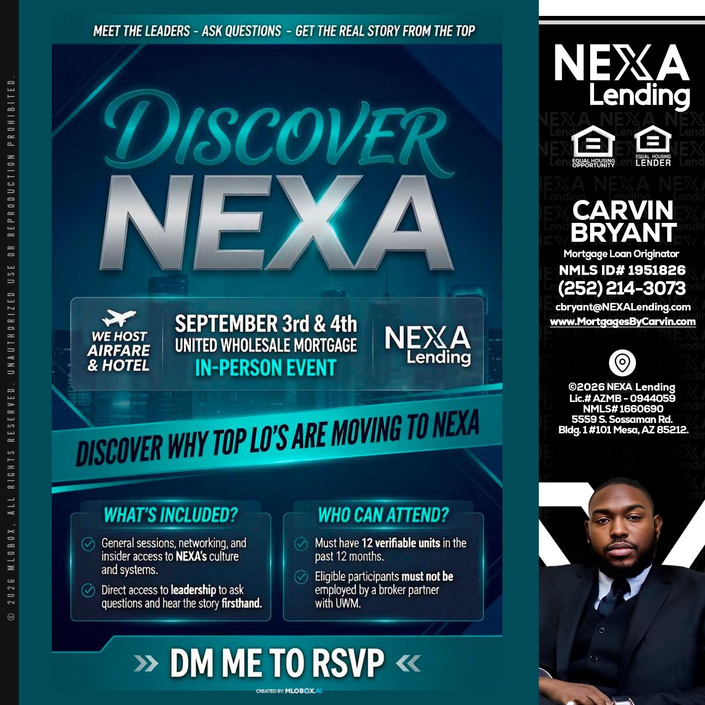 DISCOVER NEXA - Carvin Bryant -Mortgage Loan Originator