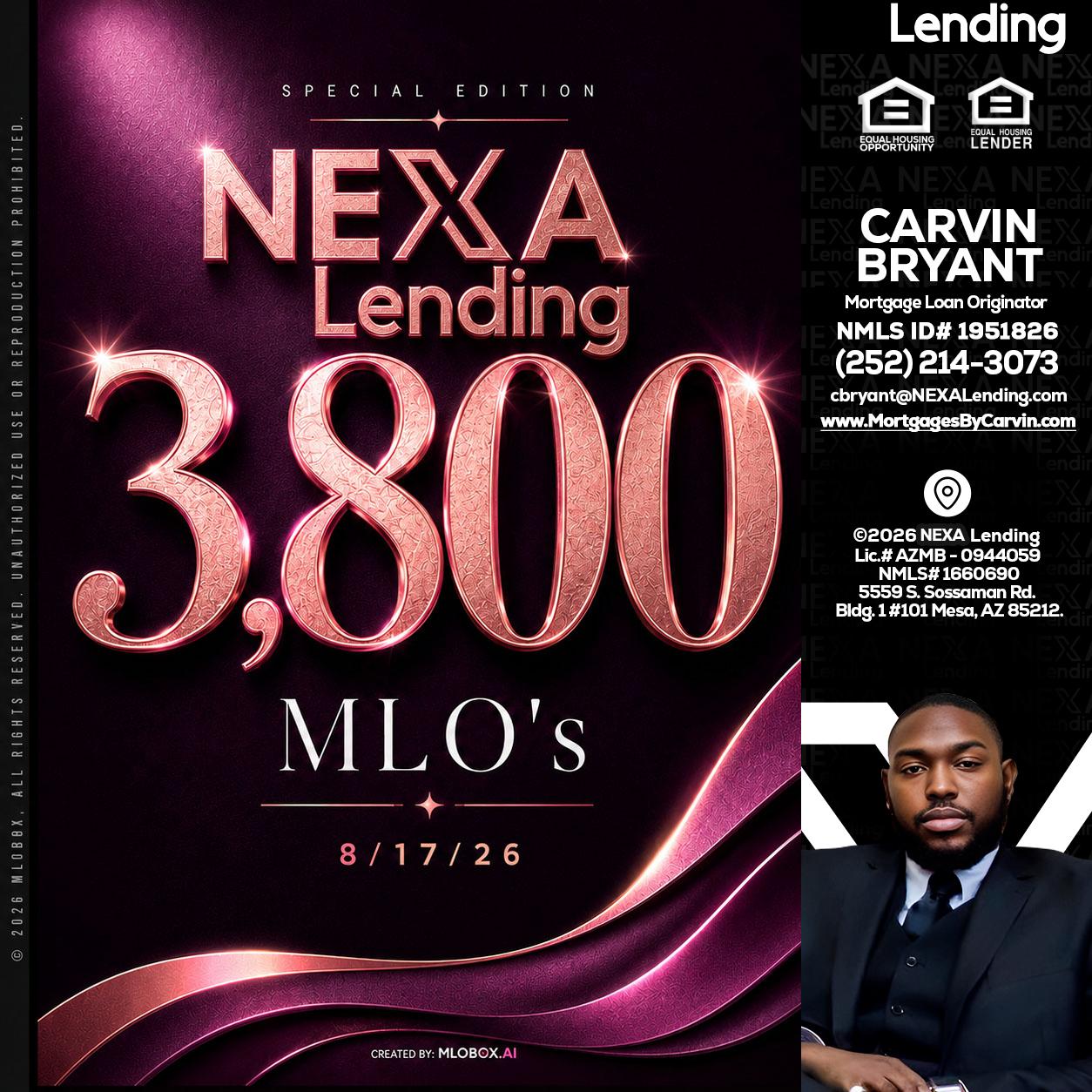 3800 MLOs - Carvin Bryant -Mortgage Loan Originator