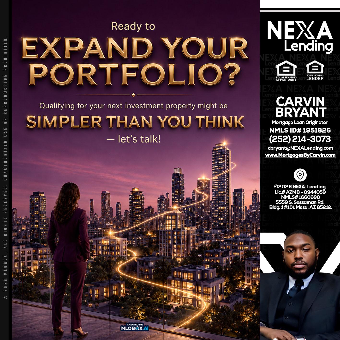 EXPAND YOUR PORTFOLIO - Carvin Bryant -Mortgage Loan Originator