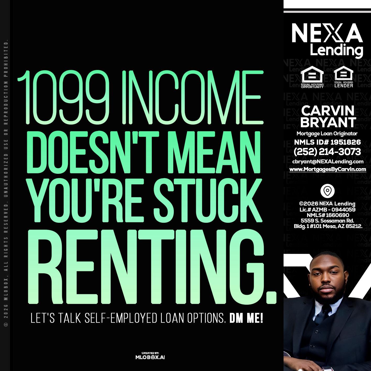 1099 income - Carvin Bryant -Mortgage Loan Originator
