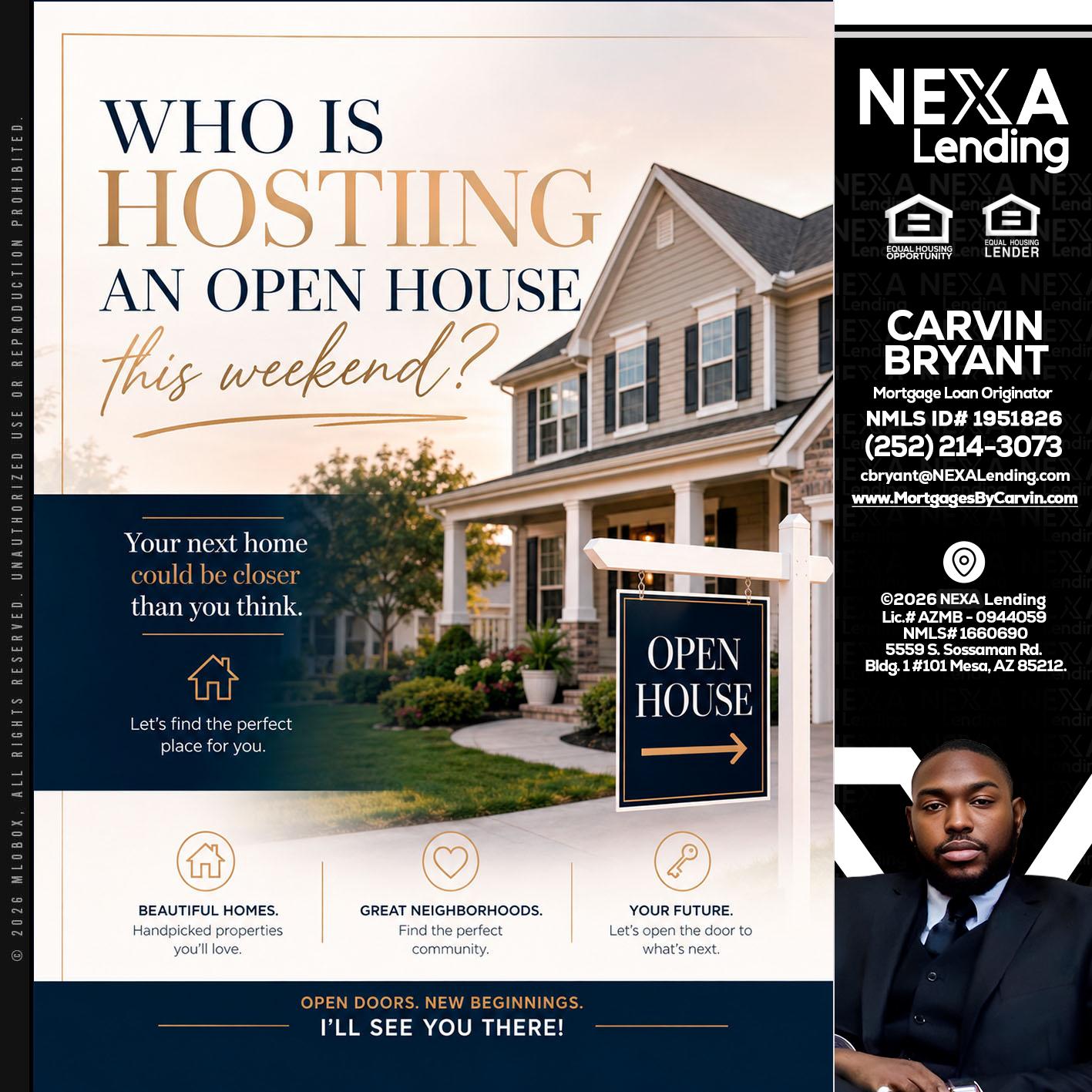 WHOS HOSTING - Carvin Bryant -Mortgage Loan Originator